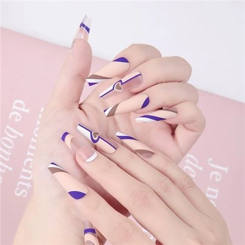 Wave Long Coffin Nails